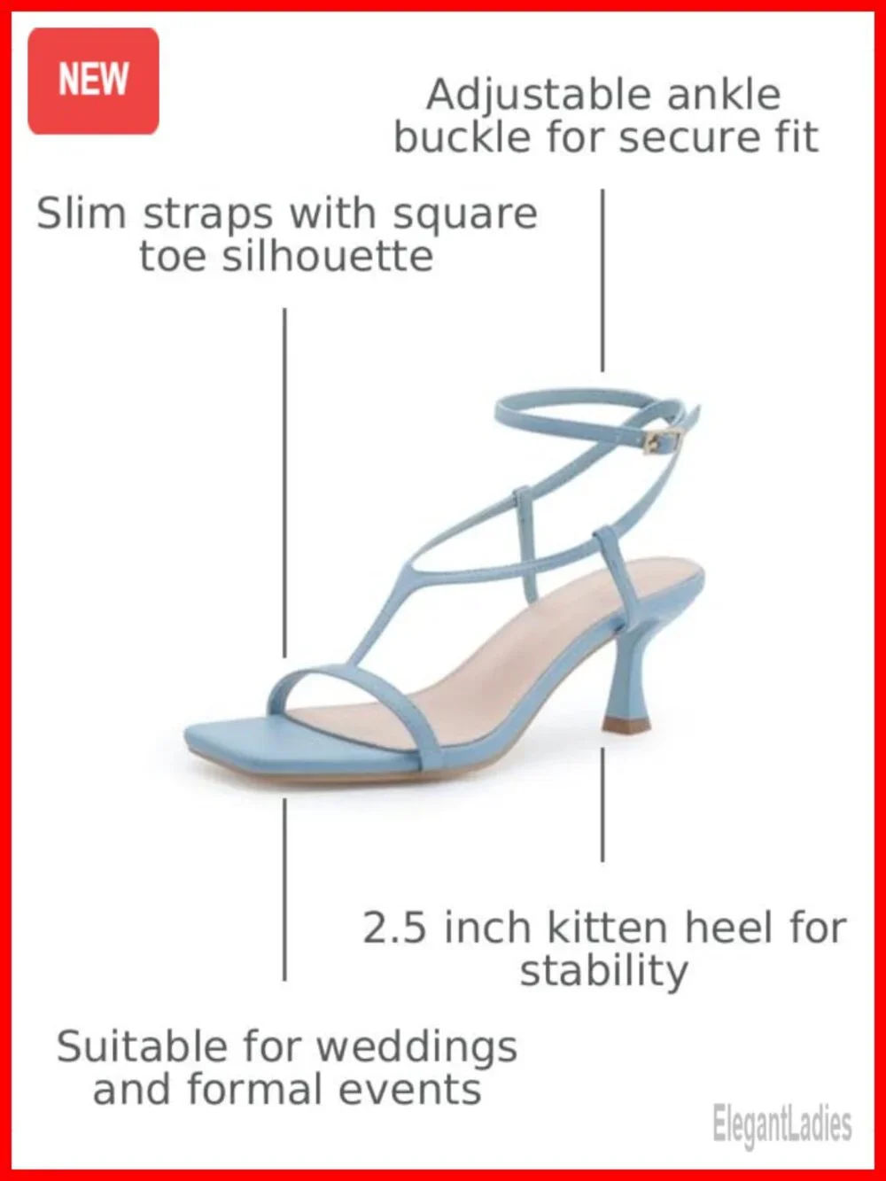 Strappy Kitten Heel Sandals Faux Leather Ankle Strap Dress Heels